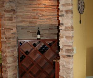 Basement Wine Cellar with Architectural Detail