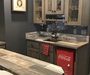 Bar with coca-cola fridge