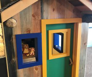 Kids playhouse entrance up close
