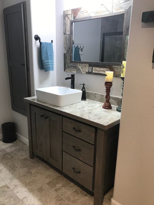 Basement Finishing Ideas - Above Counter Sink (Vessel Sink)