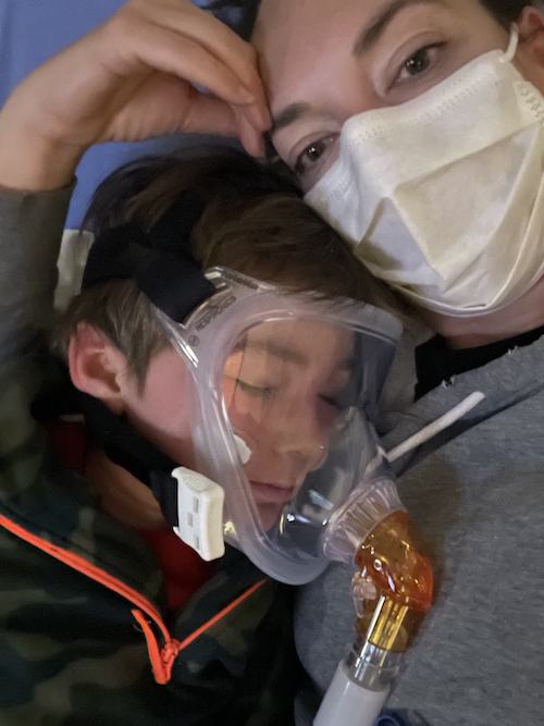 Jaxon during one of his ICU stays with a