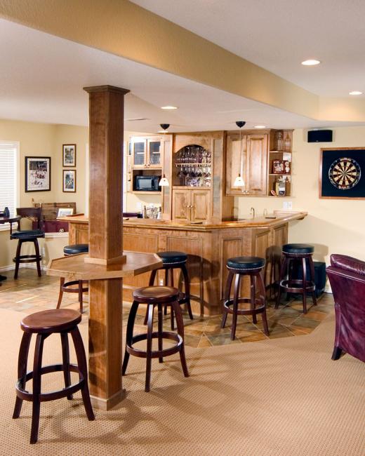 basement finishing ideas - custom wet bar