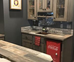 Bar with coca-cola fridge