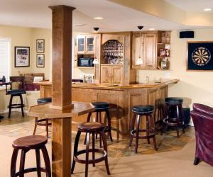 Basement Bar Area with Architectural Detail