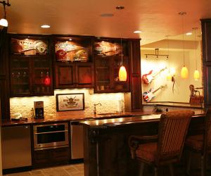 Basement Bar For Sports and Music Enthusiast