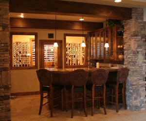 Basement Wine Cellar with Architectural Detail