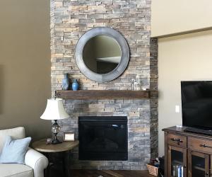 Custom stone fireplace 