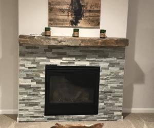 Custom stone fireplace 