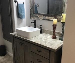 Custom vessel sink vanity